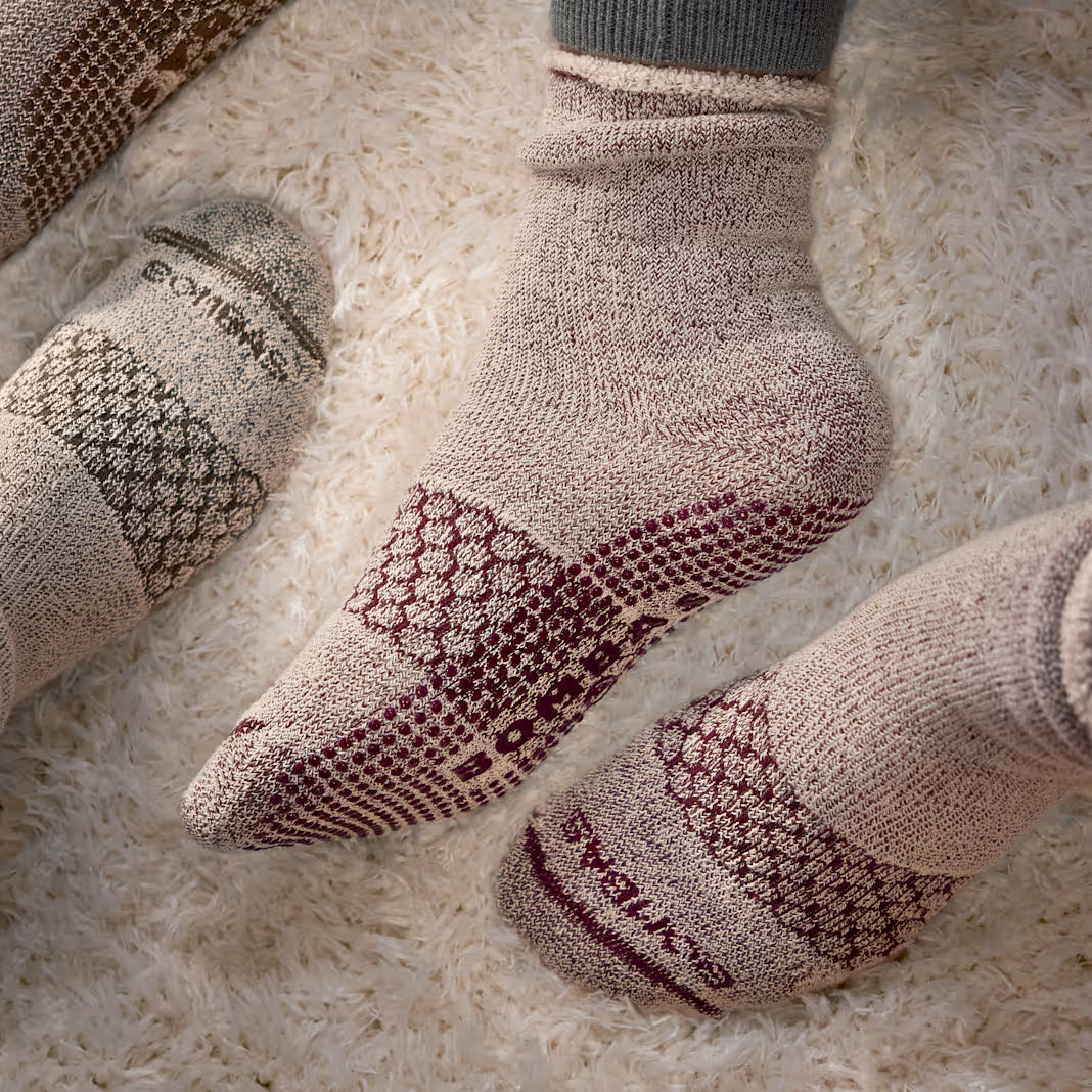Men’s Roll-Top Merino Blend Gripper House Sock
