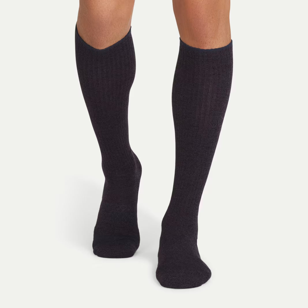 Men's Merino Wool Blend Everyday Compression Knee High Socks (15-20mmHg)