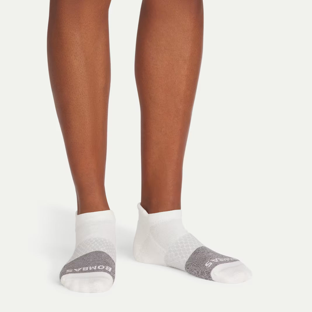 Bombas Women's Tri-Block Ankle Sock(soft white charcoal)