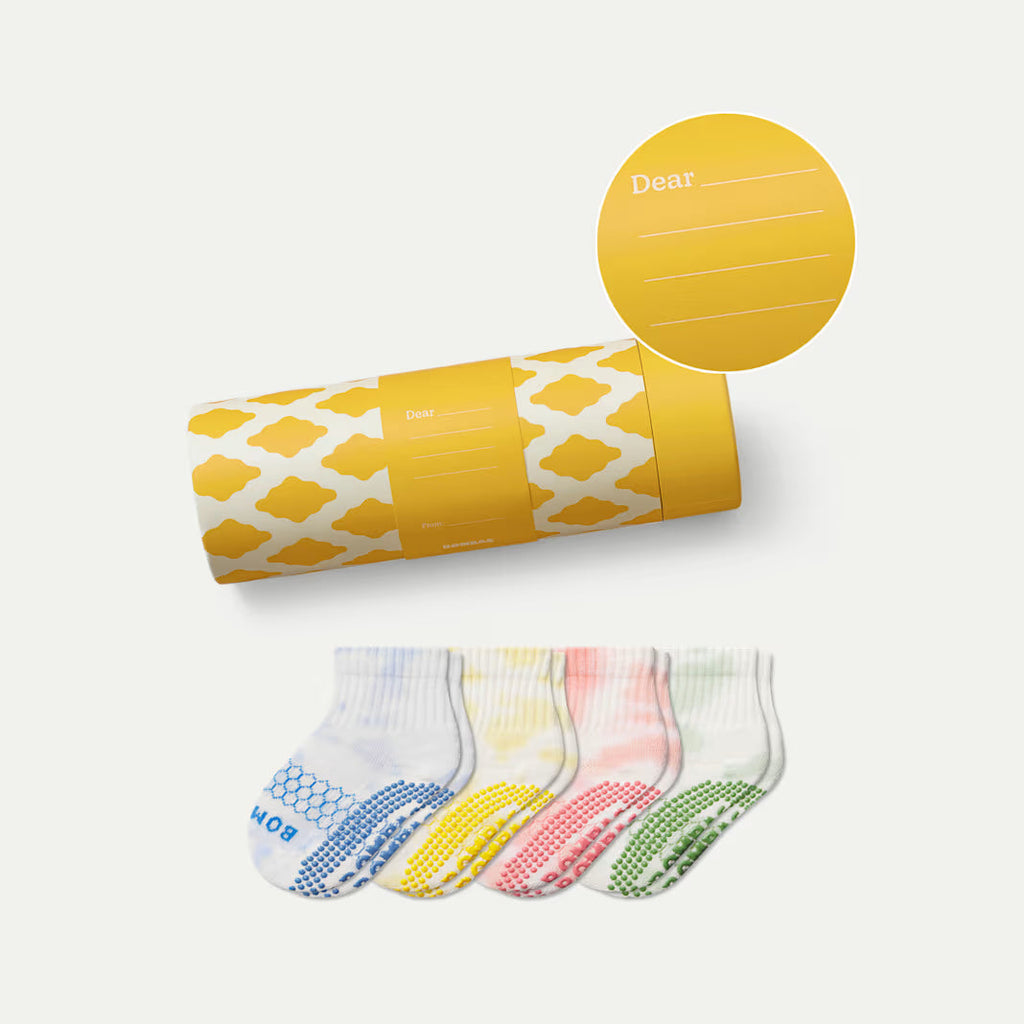 Toddler Celebration Gripper Calf Sock 4-Pack Gift Box