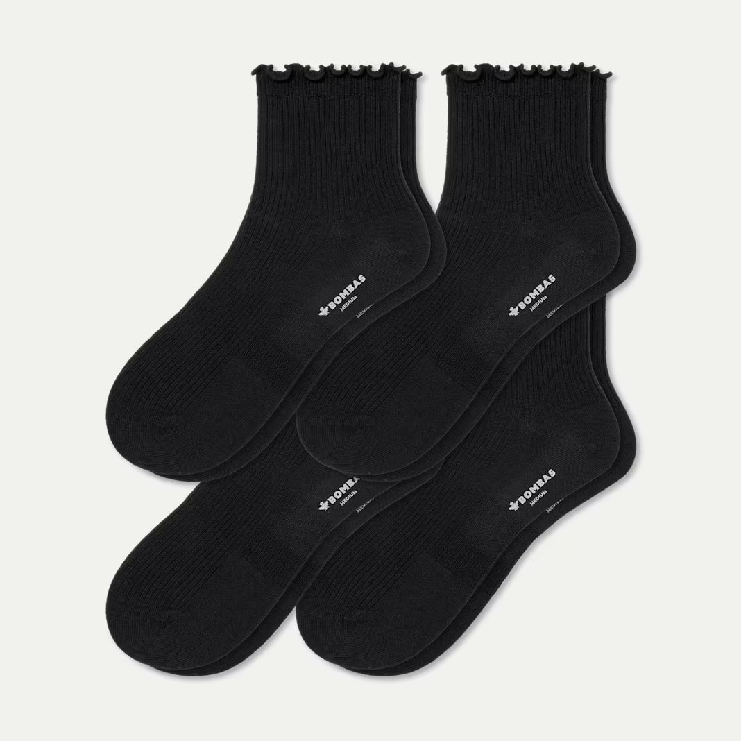 Women's Ruffle Rib Quarter Sock 4-Pack