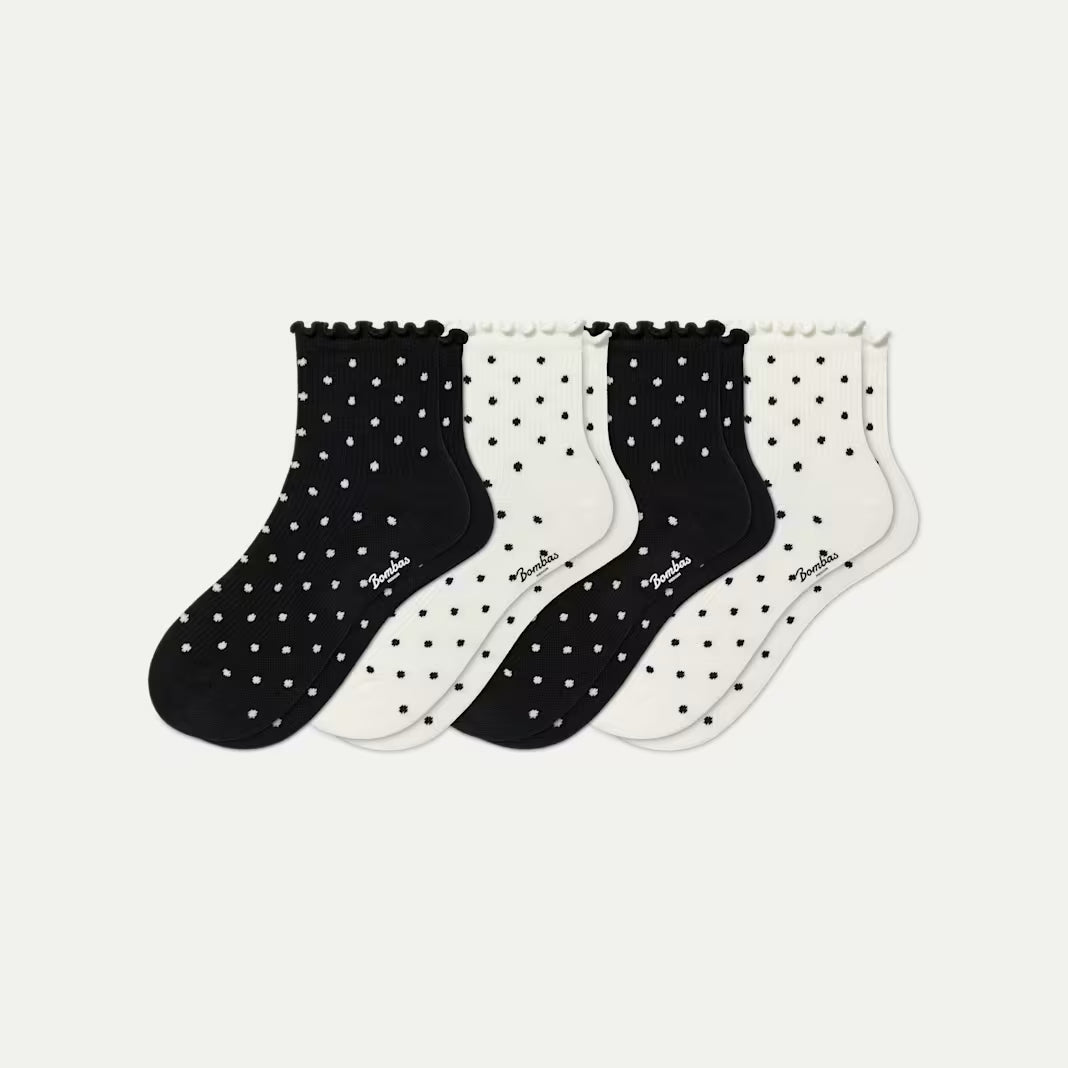 Women's Ruffle Rib Quarter Sock 4-Pack