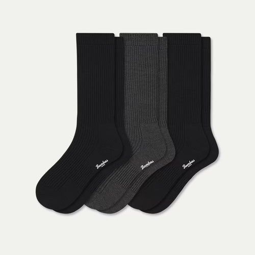 Men's Merino Cashmere Blend Fine Rib Calf Sock 3-Pack