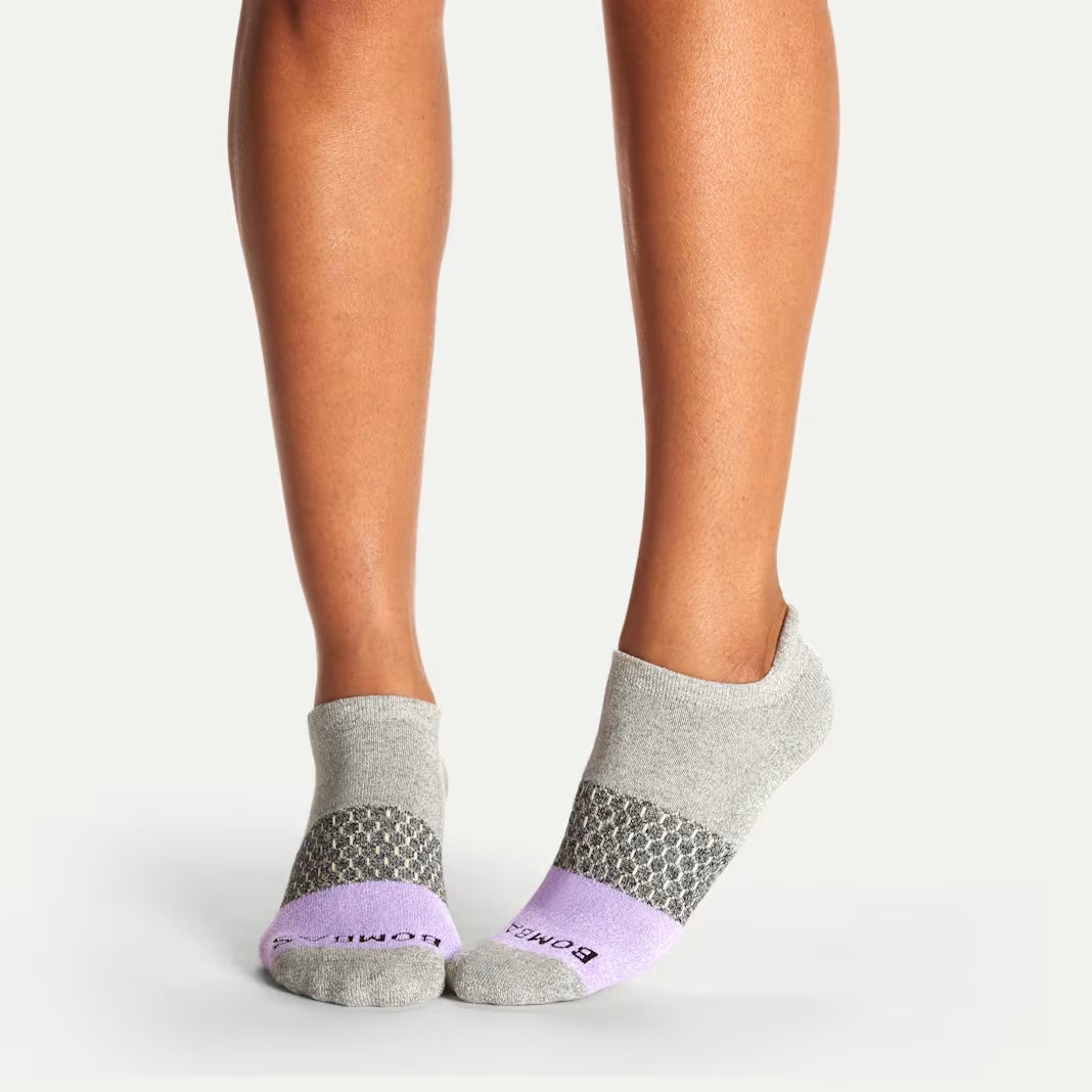Bombas Women's Tri-Block Ankle Sock(grey lavender)