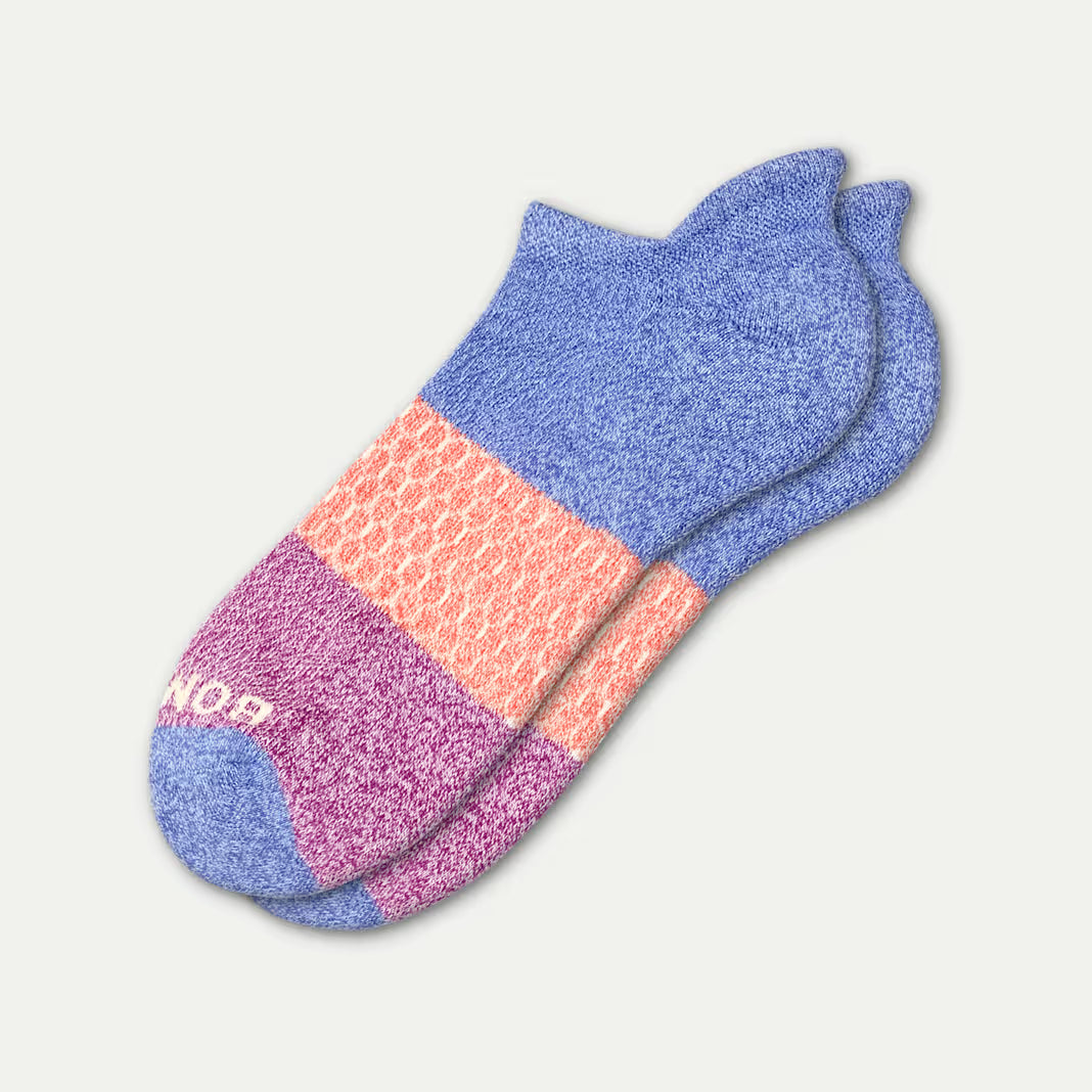 Bombas Women's Tri-Block Ankle Sock(Marled Violet And Magenta)