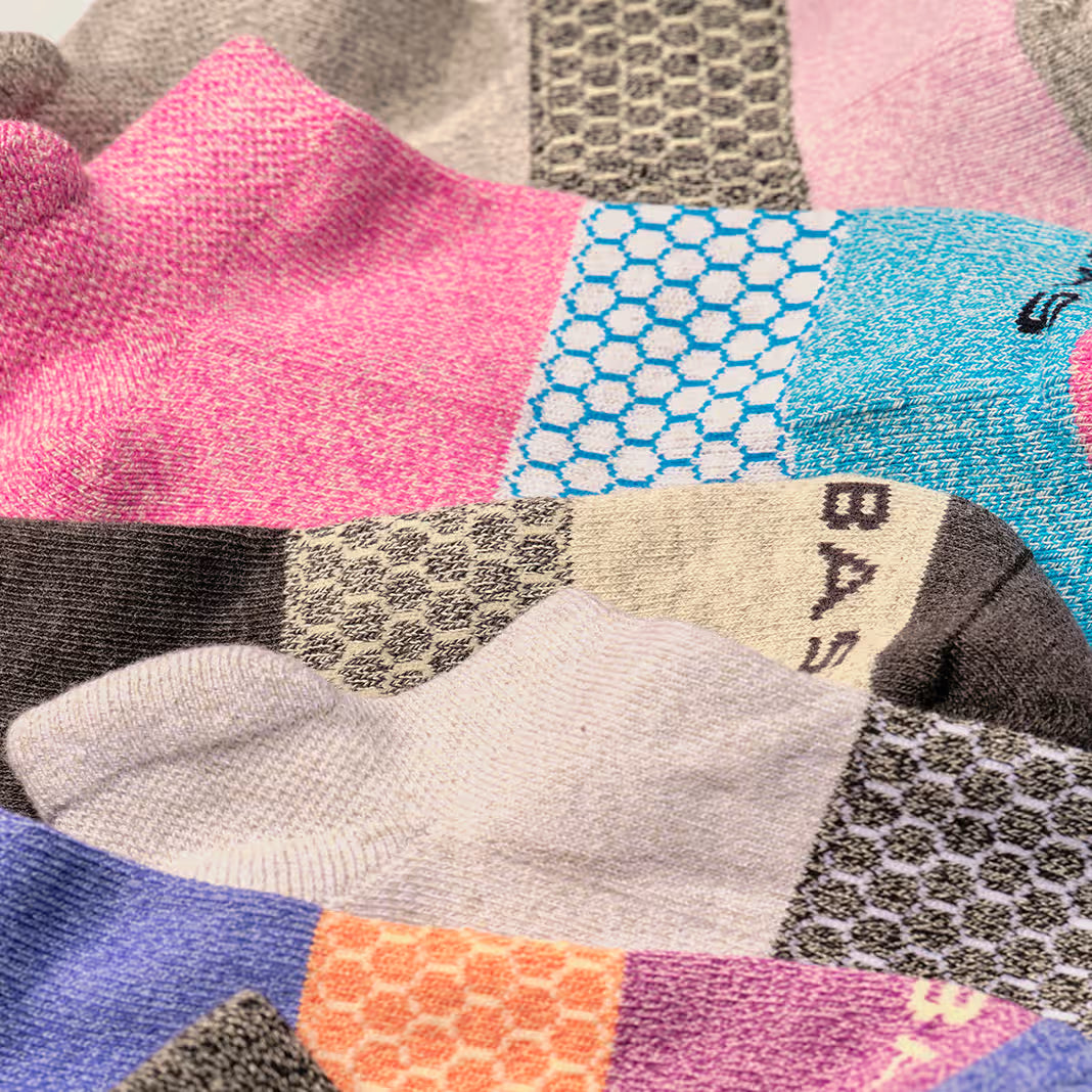 Bombas Women's Tri-Block Ankle Sock(Marled Violet And Magenta)