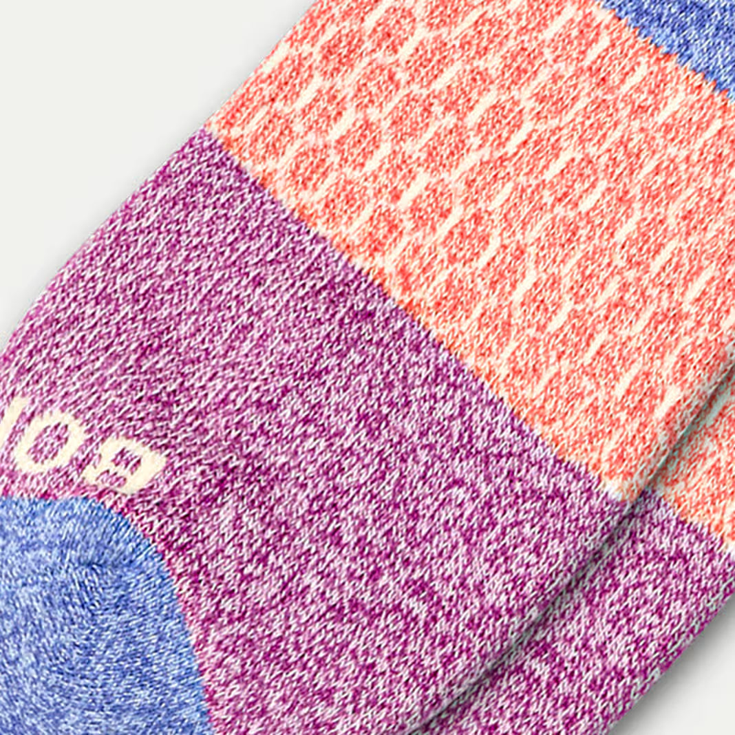 Bombas Women's Tri-Block Ankle Sock(Marled Violet And Magenta)