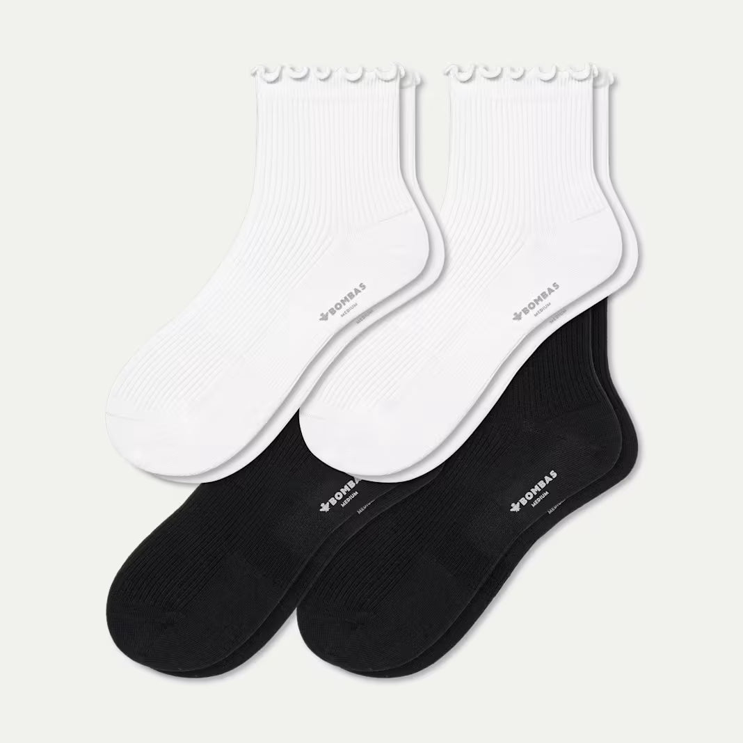 Women's Ruffle Rib Quarter Sock 4-Pack