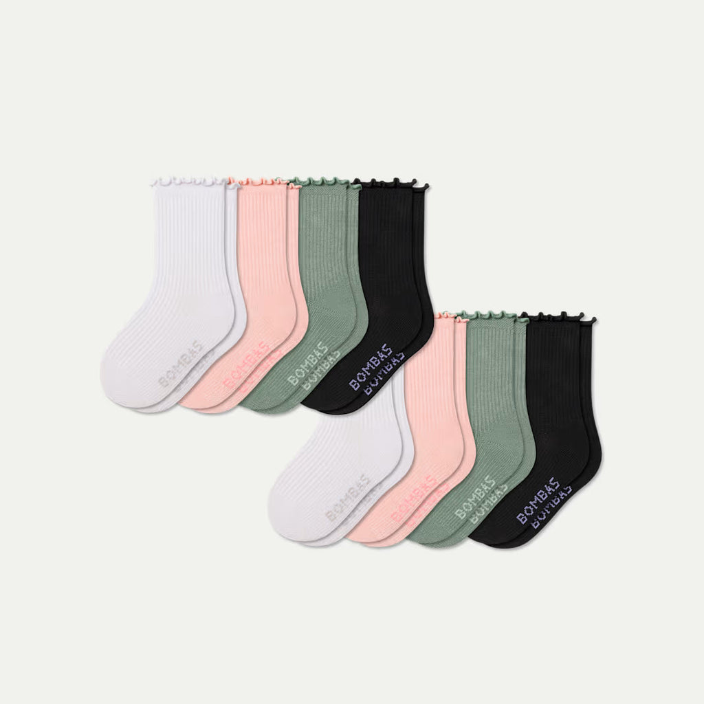 Junior Ruffle Rib Calf Sock 8-Pack