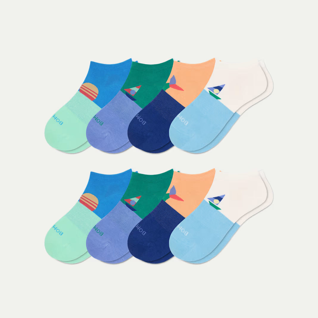 Bombas Youth Lightweight Ankle Sock 8-Pack