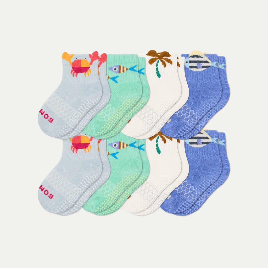 Toddler Gripper Calf Sock 8-Pack