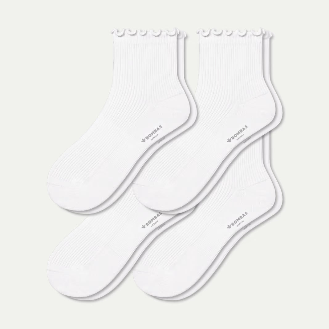 Women's Ruffle Rib Quarter Sock 4-Pack