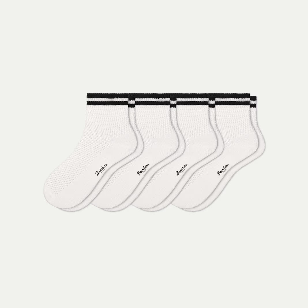 Women's Vintage Stripes Open Knit Quarter Sock 4-Pack