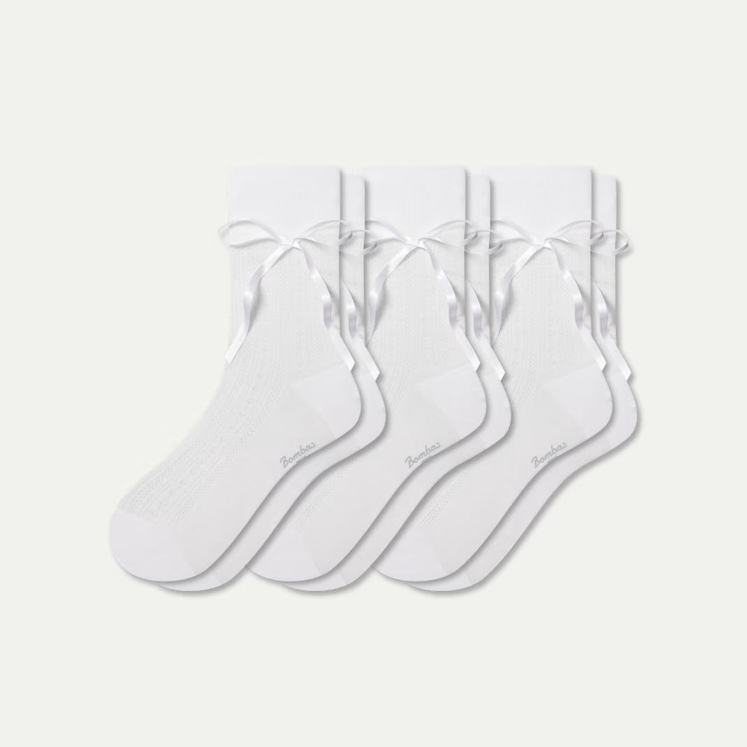 Women’s Pointelle Bow Half Calf Sock 3-Pack