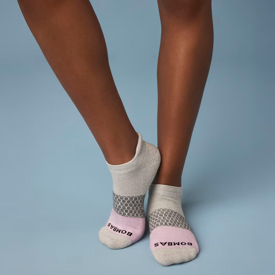 Bombas Women's Tri-Block Ankle Sock(grey lavender)